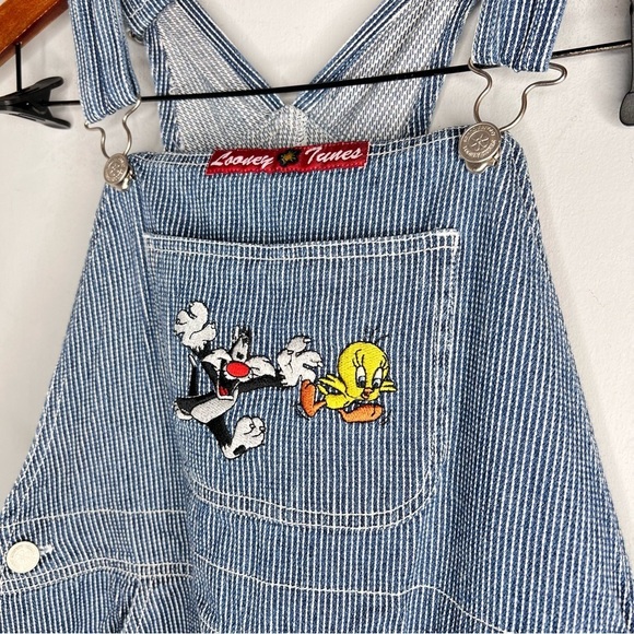 Warner Bros. Other - Vintage 90s Looney Tunes Embroidered Overalls Youth 16